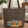 Three Closely Nestled Owls Autumn Leaves Branches - Everyday Carry Gift for Owl Lover Quilted Tote Bag - 1