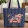 Bulldog American Flag Colors - Patriotic Celebration Gift for Proud Americans Quilted Tote Bag - 1
