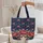 Patriotic Floral Red Roses White Stars Filigree Star Cartouche Everyday Carry Gift Quilted Tote Bag - 5