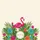 Pink Flamingo Tropical Foliage Hibiscus Personalized Name - Travel Essentials Gift Quilted Tote Bag - 7