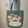 Teal Green Botanical Blossoms Creamy Peach Flowers Leaf Garland - Everyday Carry Gift Quilted Tote Bag - 6