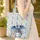 Majestic Blue Dragon Blue Roses Swirling Foliage Personalized Travel Essentials Quilted Tote Bag - 4