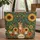 Ginger Cat Sunflower Garden Fall Blooms - Everyday Carry Gift for Cat Lovers Quilted Tote Bag - 1