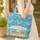 Vintage Camper Van Ocean Waves Seashells Enamel Plaque - Travel Essentials Gift Quilted Tote Bag - 4