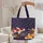 Ornate Koi Fish Japanese Maple Leaves with Waves - Everyday Carry Gift Quilted Tote Bag - 5