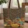 Personalized Name Patterned Owls Fall Leaves - Autumn Lifestyle Gift Quilted Tote Bag - 1
