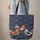 Folk Art Roosters Floral Stars Name Cartouche - Farmhouse Market Day Carry Gift Quilted Tote Bag - 6