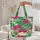 Personalized Tropical Hibiscus Palm Leaf Floral Wreath - Everyday Carry Gift Quilted Tote Bag - 5