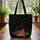 Winter Red Cardinal Poinsettia Wreath Snowflakes Christmas Gift Quilted Tote Bag - 3