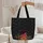 Winter Red Cardinal Poinsettia Wreath Snowflakes Christmas Gift Quilted Tote Bag - 5
