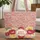 Rose Bud Bellflower Peony Daisy Lace Floral Wreath - Everyday Carry Gift Quilted Tote Bag - 1
