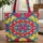 Stained Glass Flower Mandala Custom Name - Everyday Carry Gift Quilted Tote Bag - 1
