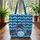 Sea Turtles Ocean Waves Personalized Name - Travel Essentials Sea Turtle Lover Gift Quilted Tote Bag - 3