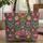 Folk Art Embroidered Flowers Foliage Floral Wreath Storybook Caps - Everyday Carry Gift Quilted Tote Bag - 1