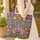 Folk Art Embroidered Flowers Foliage Floral Wreath Storybook Caps - Everyday Carry Gift Quilted Tote Bag - 4