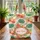 Tropical Garden Monstera Palm Hibiscus Floral Medallion Wreath Everyday Carry Gift Quilted Tote Bag - 3
