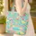 Name Wreath Full Bloom Peony Hydrangea Rose Floral Everyday Carry Gift for Her Quilted Tote Bag - 4