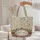 Ornate Floral Wreath Botanical Leaves Vines Berry Clusters Leaf Garland - Everyday Carry Gift Quilted Tote Bag - 5
