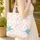 Personalized Cherry Blossom Birds Floral Wreath - Everyday Carry Gift Quilted Tote Bag - 4