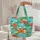 Hibiscus Plumeria Tropical Bouquet Personalized Name Travel Essentials Gift Quilted Tote Bag - 5