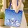 Blue Butterfly Floral Vines Cross Medallion Everyday Carry Gift Quilted Tote Bag - 4