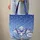 Blue Butterfly Floral Vines Cross Medallion Everyday Carry Gift Quilted Tote Bag - 6