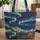 Log Cabin Lake Starlit Night Aurora Borealis Sky - Everyday Carry Gift Quilted Tote Bag - 1