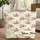 Pink Red Rose Clusters Green Leaves Teddy Bear Everyday Carry Gift Quilted Tote Bag - 1