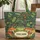 Green Frog Toadstool Wildflower Botanical Vine Wreath Everyday Carry Gift Quilted Tote Bag - 1