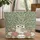 Owl Roses Wildflowers Botanical Scrollwork Everyday Carry Gift for Owl Lover Quilted Tote Bag - 1