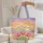 Pink Tulips Sunset Sky Personalized Floral Wreath - Everyday Carry Gift Quilted Tote Bag - 5
