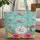 Vibrant Hummingbird Tropical Flowers Floral Wreath Delicate Leaves Personalized Everyday Carry Gift Quilted Tote Bag - 1