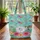 Vibrant Hummingbird Tropical Flowers Floral Wreath Delicate Leaves Personalized Everyday Carry Gift Quilted Tote Bag - 3