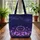 Iridescent Purple Butterflies Roses Night Sky - Everyday Carry Gift for Butterfly Lover Quilted Tote Bag - 3