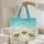 Personalized Sea Turtles Ocean Waves Everyday Carry Gift for Beach Lover Quilted Tote Bag - 5