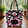 Fuchsia Rose White Orchid Name Custom Floral - Everyday Carry Gift Quilted Tote Bag - 3