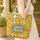 Crocheted Sunflower Wreath Name Frame Granny Squares - Boho Lifestyle Gift Quilted Tote Bag - 4