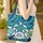 Sea Turtles Swirling Lines Crackle Oval - Ocean Life Lover Travel Essentials Gift Quilted Tote Bag - 4