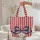 Ornate Patriotic Bow Stars Medallion - Everyday Carry Gift Quilted Tote Bag - 5