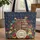 Ornate Vintage Books Swirling Floral Vines Personalized Name Everyday Carry Gift for Book Lovers Quilted Tote Bag - 1