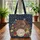 Ornate Vintage Books Swirling Floral Vines Personalized Name Everyday Carry Gift for Book Lovers Quilted Tote Bag - 3