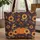 Halloween Bat Pumpkin Sunflowers Autumn Leaves - Halloween Gift Quilted Tote Bag - 1