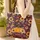 Halloween Bat Pumpkin Sunflowers Autumn Leaves - Halloween Gift Quilted Tote Bag - 4