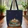 Night Sky Campfire Tipis Rolling Hills - Everyday Carry Gift for Western Lover Quilted Tote Bag - 3