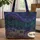 Cosmic Starry Night Steam Train Personalized Travel Essentials Train Lover Gift Quilted Tote Bag - 1