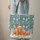 Highland Cow Santa Hats Pine Trees Snowflakes Snowdrift Christmas Winter Season Carry Gift Quilted Tote Bag - 6