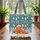 Highland Cow Santa Hats Pine Trees Snowflakes Snowdrift Christmas Winter Season Carry Gift Quilted Tote Bag - 3