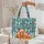 Highland Cow Santa Hats Pine Trees Snowflakes Snowdrift Christmas Winter Season Carry Gift Quilted Tote Bag - 5