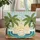 Tropical Beach Palm Trees Ocean Hibiscus Seashells Name Wreath - Travel Essentials Quilted Tote Bag - 1