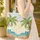 Tropical Beach Palm Trees Ocean Hibiscus Seashells Name Wreath - Travel Essentials Quilted Tote Bag - 4